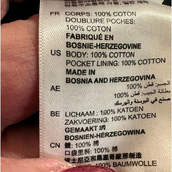 Sandro Paris Malena 100% cotton 3/4 length Black trench coat size 4 EU 36 - Picture 8 of 12